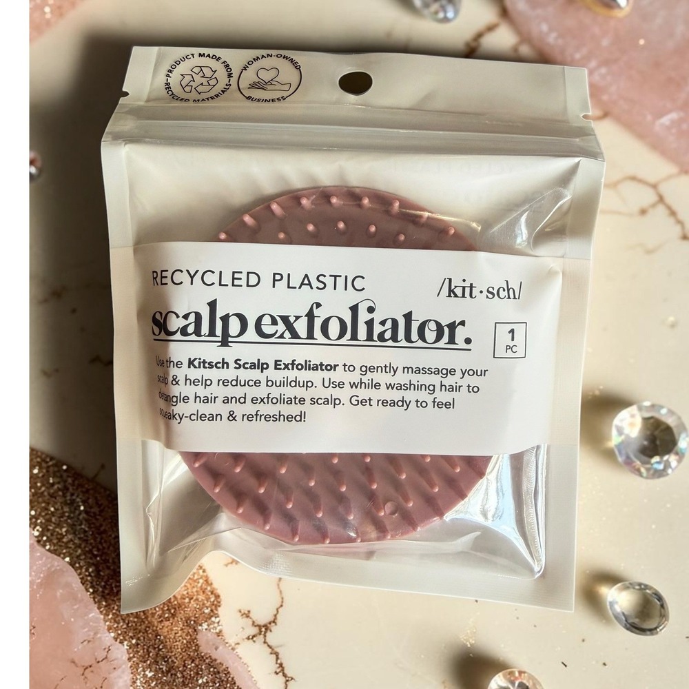 Kitsch - Recycled Plastic Scalp Exfoliator Terracotta Hair Massage Brush New